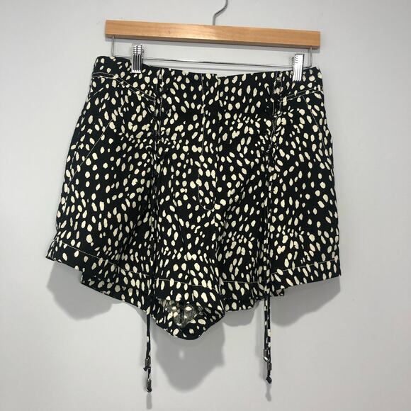 Free People Bennet Black and Ivory Shorts Size 12 - Picture 1 of 6